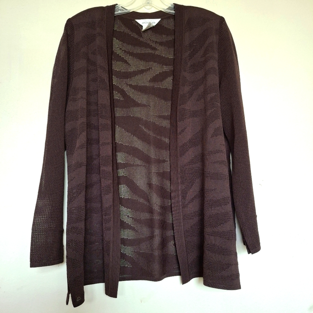 Exclusively Misook Textured Swirl Pattern Knit Ca… - image 1